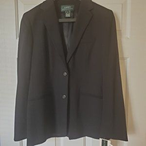 Lauren Ralph Lauren NWT Women's wool blend Single Breasted Blazer Sz 10 Black